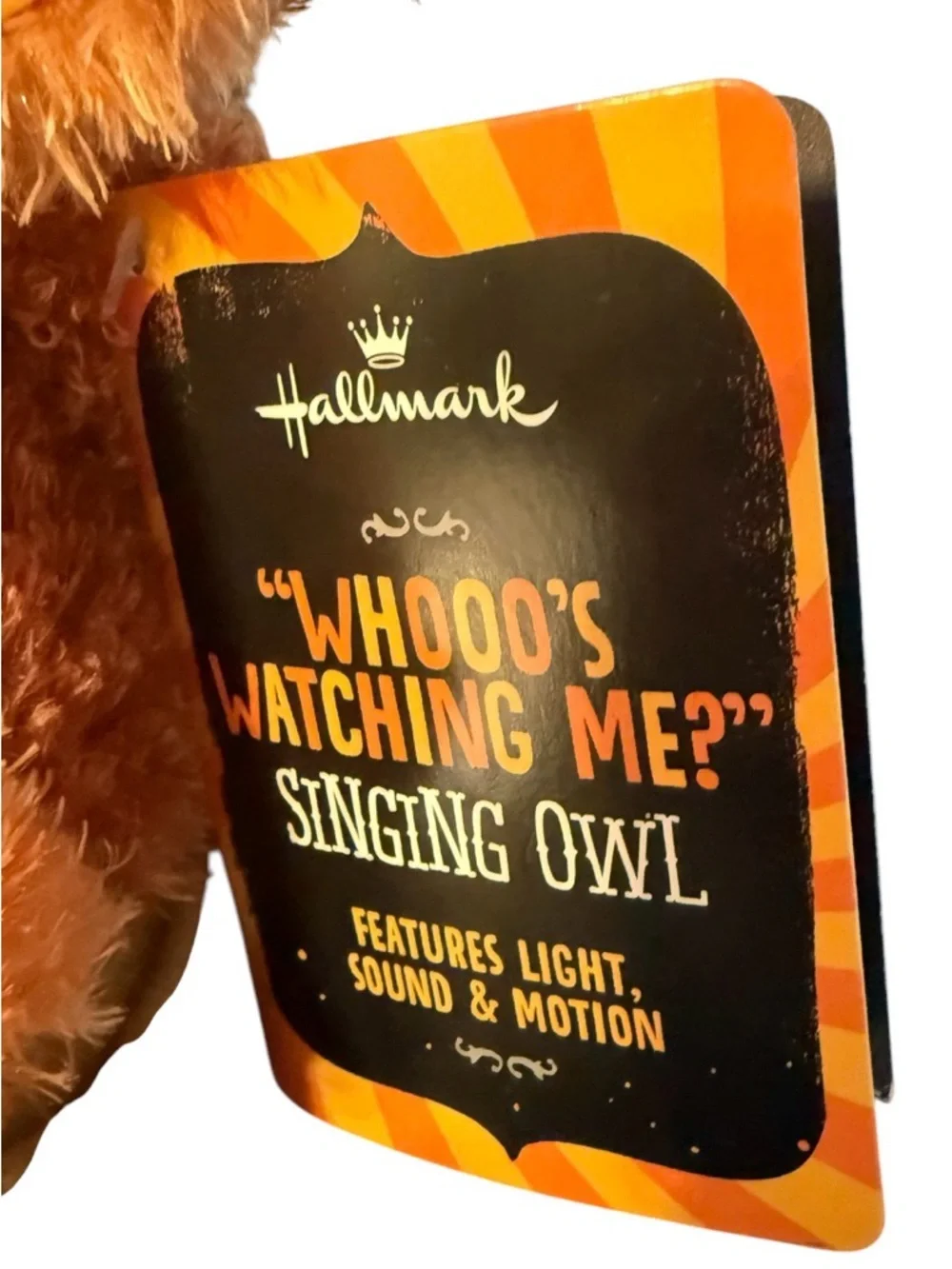 2013 HALLMARK WHOOO'S WATCHING ME SINGING OWL HALLOWEEN LIGHTS SOUND MOTION